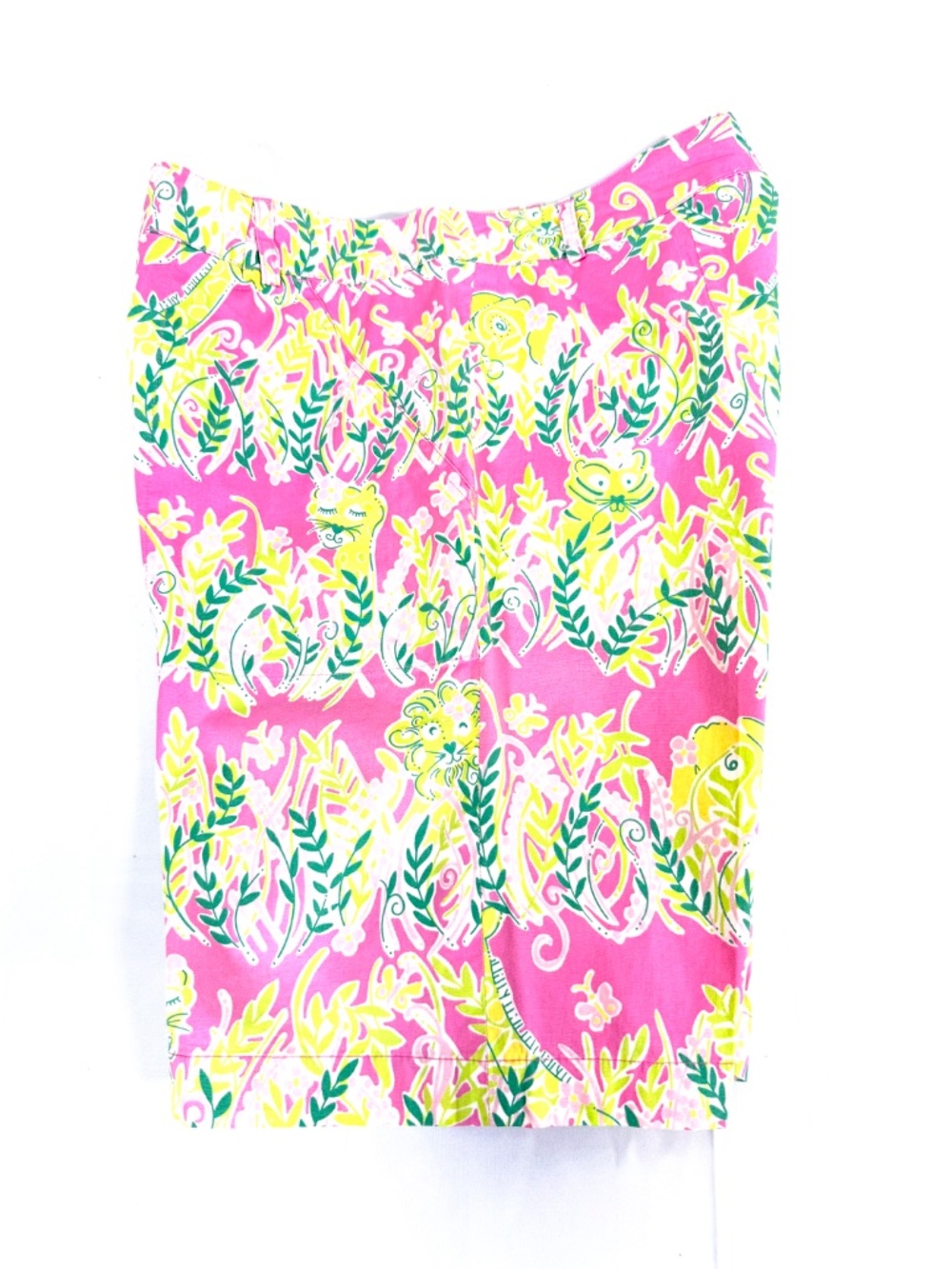 Lilly Pulitzer Pink Tropical Print Chino Golf Shorts Women's 6 Cotton Stretch - Picture 8 of 12